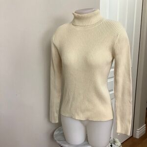 VTG Newport News Ribknit Cotton Turtleneck Sweater XL